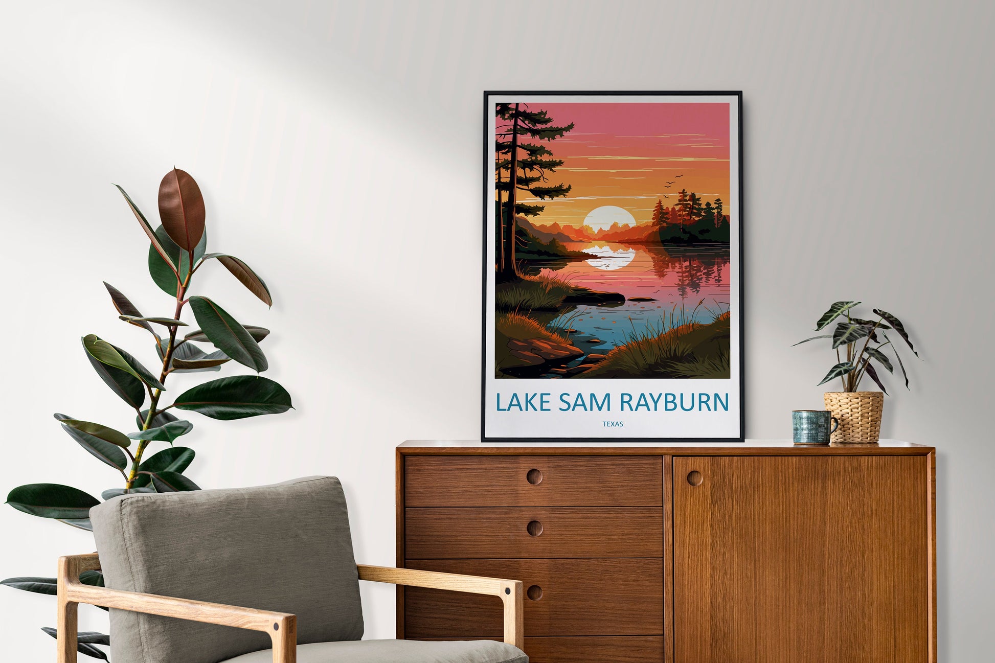 Lake Sam Rayburn Travel Print Wall Art Lake Sam Rayburn Wall Hanging Home Décor Lake Sam Rayburn Gift Art Lovers Texas Art Lover Gift Texas