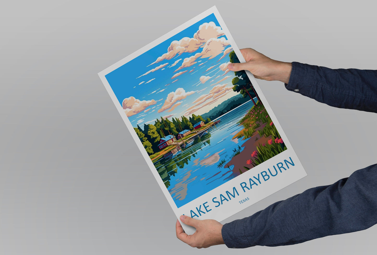 Lake Sam Rayburn Travel Print Wall Art Lake Sam Rayburn Wall Hanging Home Décor Lake Sam Rayburn Gift Art Lovers Texas Art Lover Gift Texas