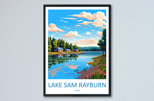 Lake Sam Rayburn Travel Print Wall Art Lake Sam Rayburn Wall Hanging Home Décor Lake Sam Rayburn Gift Art Lovers Texas Art Lover Gift Texas