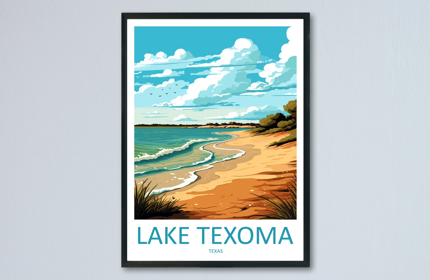 Lake Texoma Travel Print Wall Art Lake Texoma Wall Hanging Home Décor Lake Texoma Gift Art Lovers Texas Art Lover Gift Texas