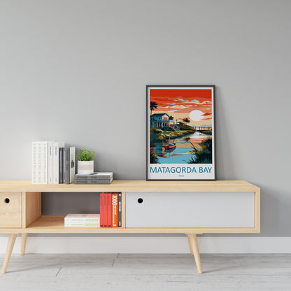 Matagorda Bay Travel Print Wall Art Matagorda Bay Wall Hanging Home Décor Matagorda Bay Gift Art Lovers Texas Art Lover Gift Texas