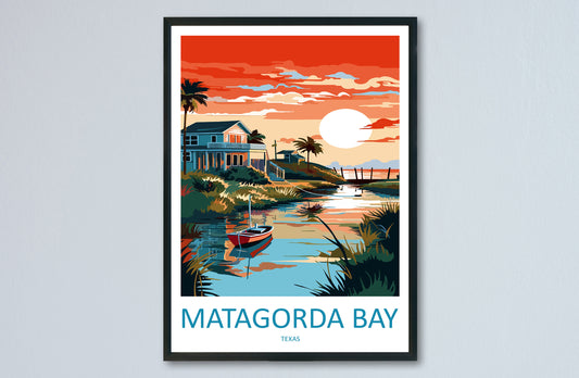 Matagorda Bay Travel Print Wall Art Matagorda Bay Wall Hanging Home Décor Matagorda Bay Gift Art Lovers Texas Art Lover Gift Texas