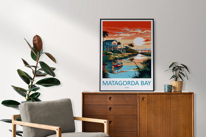 Matagorda Bay Travel Print Wall Art Matagorda Bay Wall Hanging Home Décor Matagorda Bay Gift Art Lovers Texas Art Lover Gift Texas