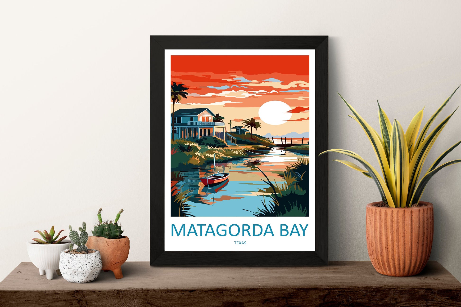 Matagorda Bay Travel Print Wall Art Matagorda Bay Wall Hanging Home Décor Matagorda Bay Gift Art Lovers Texas Art Lover Gift Texas
