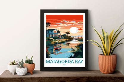 Matagorda Bay Travel Print Wall Art Matagorda Bay Wall Hanging Home Décor Matagorda Bay Gift Art Lovers Texas Art Lover Gift Texas