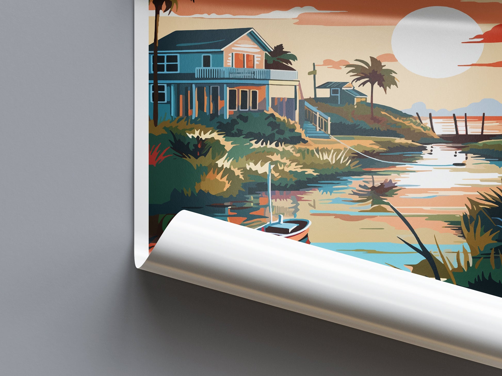 Matagorda Bay Travel Print Wall Art Matagorda Bay Wall Hanging Home Décor Matagorda Bay Gift Art Lovers Texas Art Lover Gift Texas