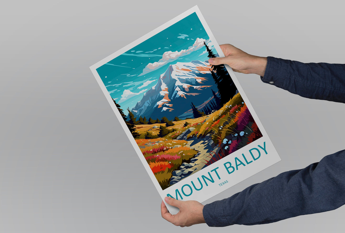Mount Baldy Travel Print Wall Art Mount Baldy Wall Hanging Home Décor Mount Baldy Gift Art Lovers Texas Art Lover Gift Texas