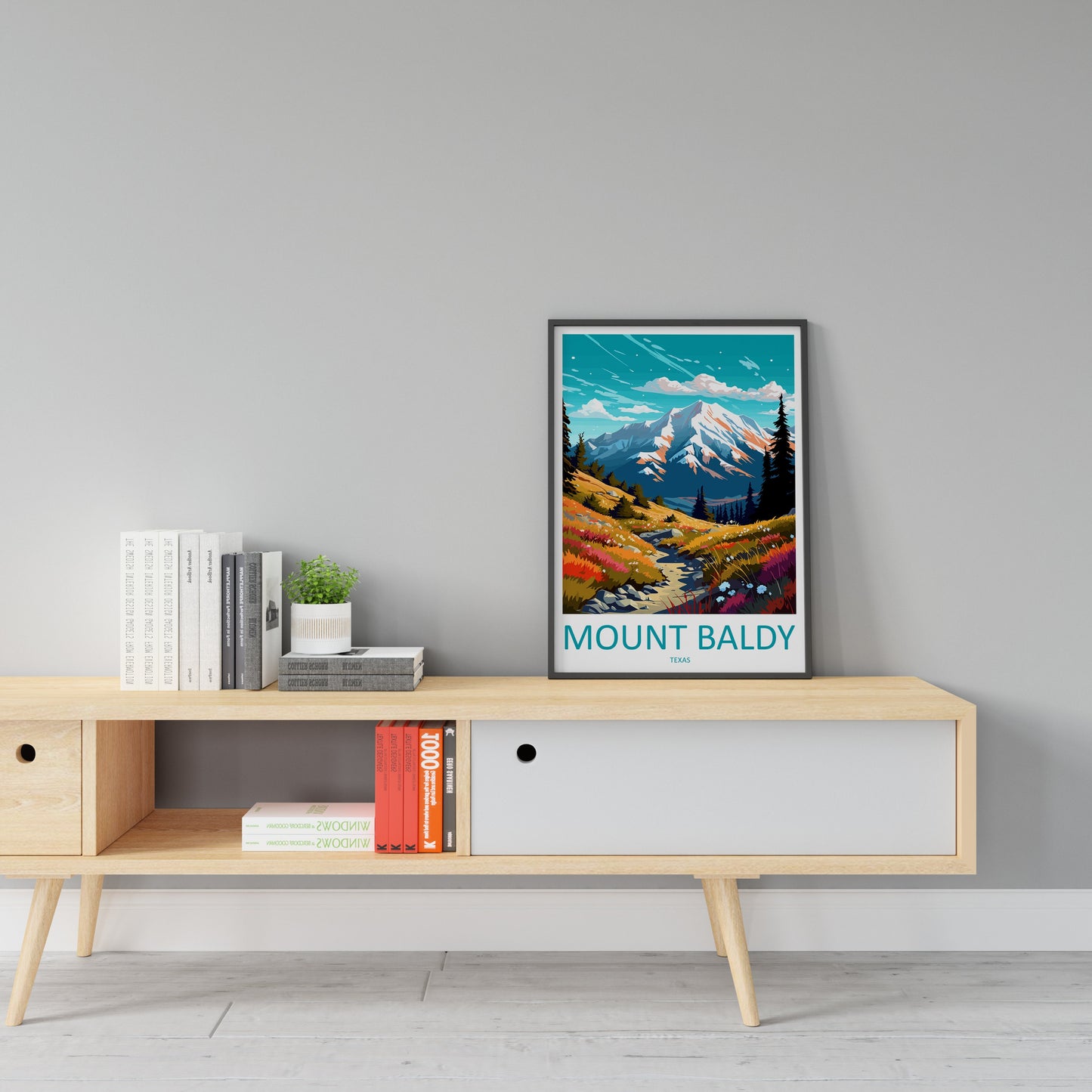 Mount Baldy Travel Print Wall Art Mount Baldy Wall Hanging Home Décor Mount Baldy Gift Art Lovers Texas Art Lover Gift Texas