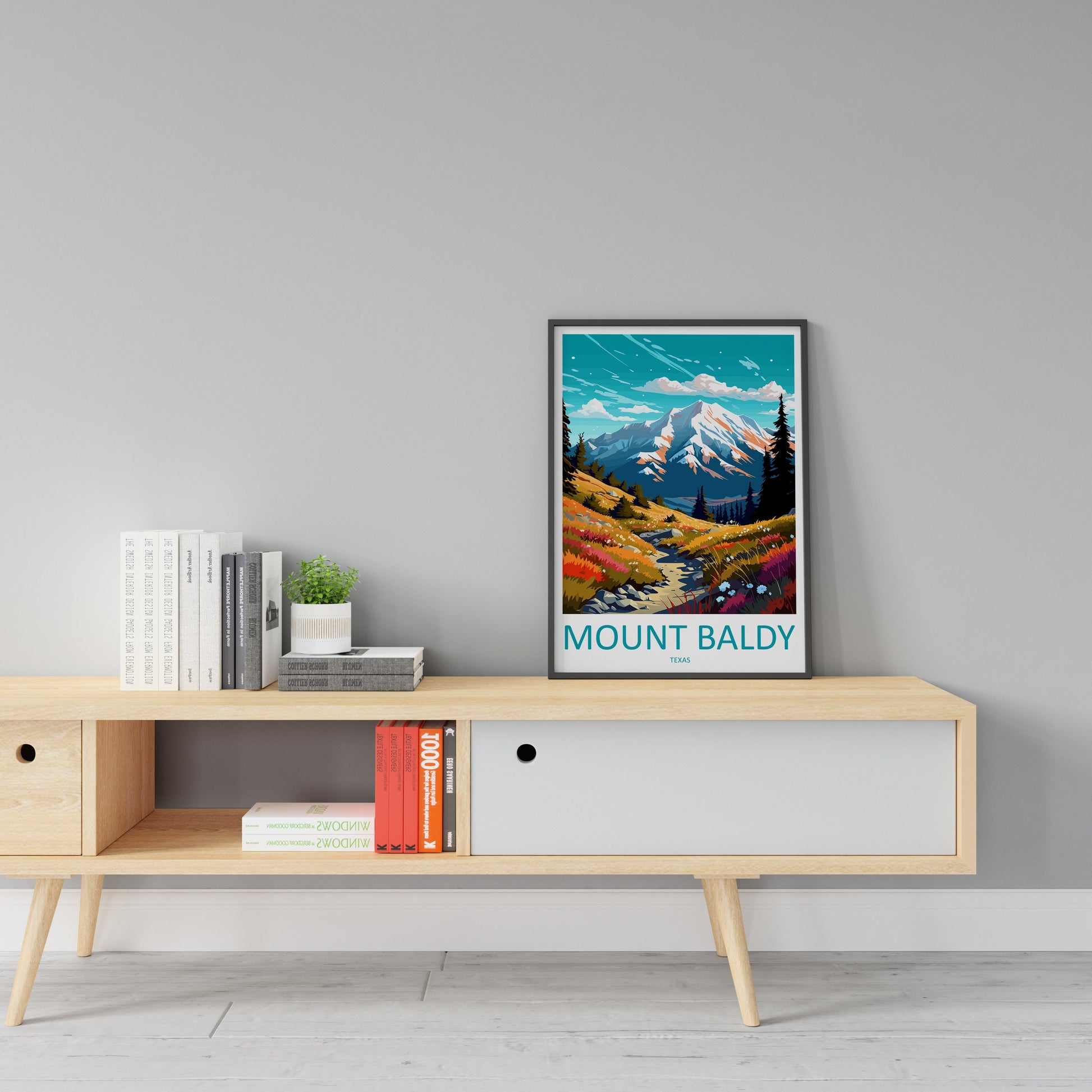 Mount Baldy Travel Print Wall Art Mount Baldy Wall Hanging Home Décor Mount Baldy Gift Art Lovers Texas Art Lover Gift Texas