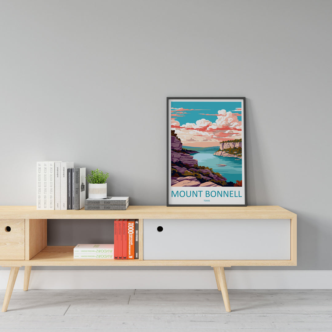 Mount Bonnell Travel Print Wall Art Mount Bonnell Wall Hanging Home Décor Mount Bonnell Gift Art Lovers Texas Art Lover Gift Texas
