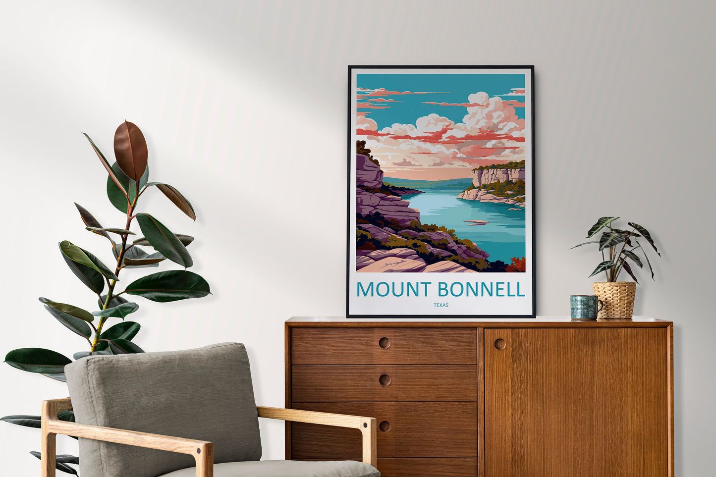 Mount Bonnell Travel Print Wall Art Mount Bonnell Wall Hanging Home Décor Mount Bonnell Gift Art Lovers Texas Art Lover Gift Texas