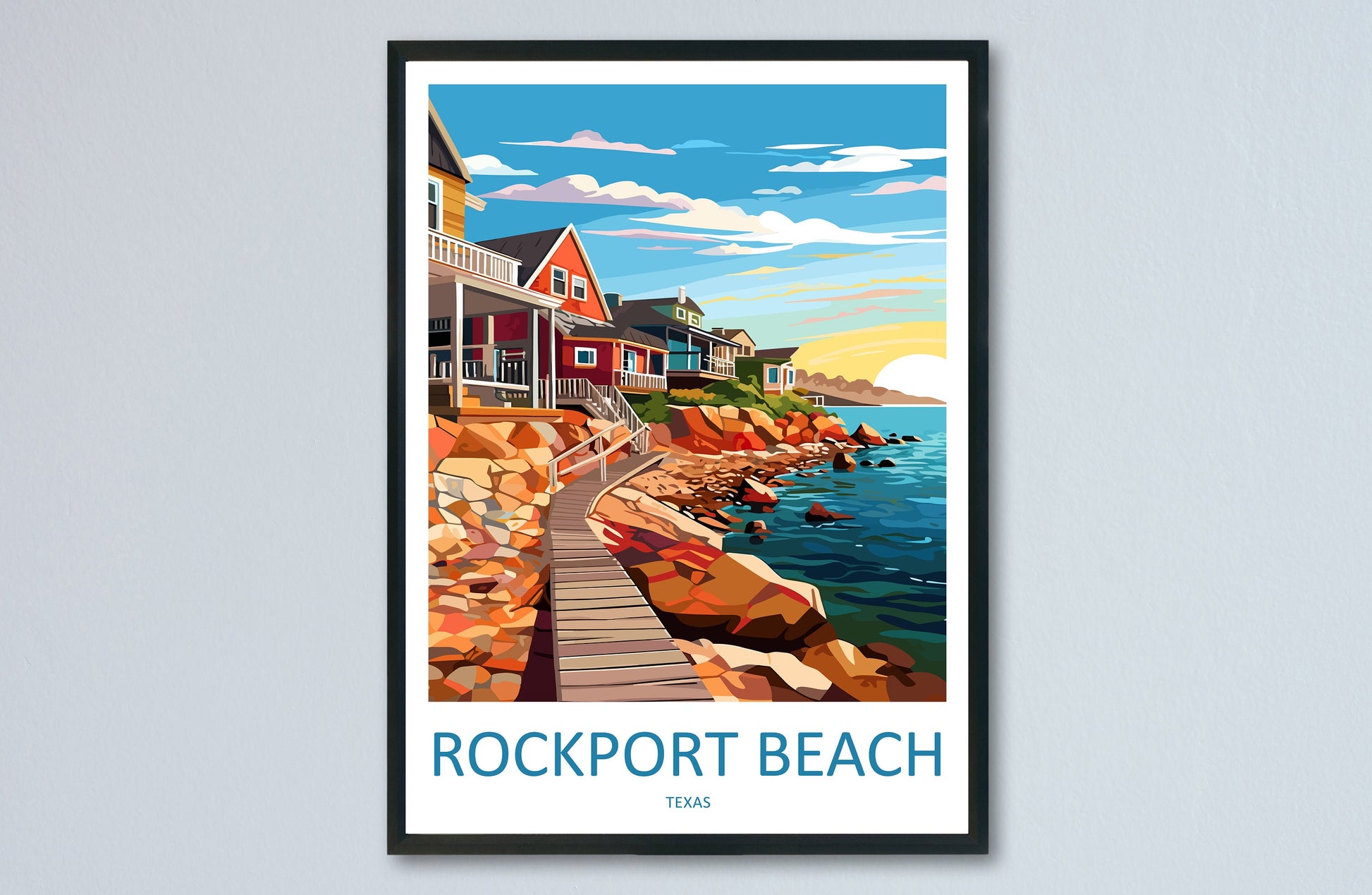 Rockport Beach Travel Print Wall Art Rockport Beach Wall Hanging Home Décor Rockport Beach Gift Art Lovers Texas Art Lover Gift Texas