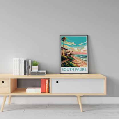 South Padre Beach Travel Print Wall Art South Padre Beach Wall Hanging Home Décor South Padre Beach Gift Art Lovers Texas Art Lover Gift