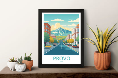 Provo Travel Print Wall Art Provo Wall Hanging Home Décor Provo Gift Art Lovers Utah Art Lover Gift Travel Posters Wall Art