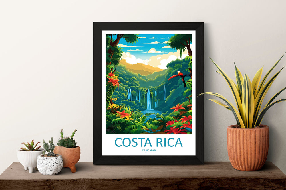 Costa Rica Travel Print Wall Art Costa Rica Wall Hanging Home Décor Costa Rica Gift Art Lovers Wall Art Caribbean Travel Print