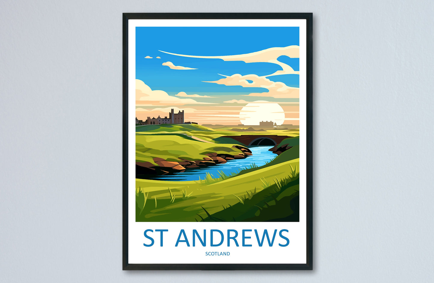 St Andrews Golf Course Travel Print Wall Art St Andrews Wall Hanging Home Décor St Andrews Gift Art Lovers Scotland Art Lover Gift St Andrew