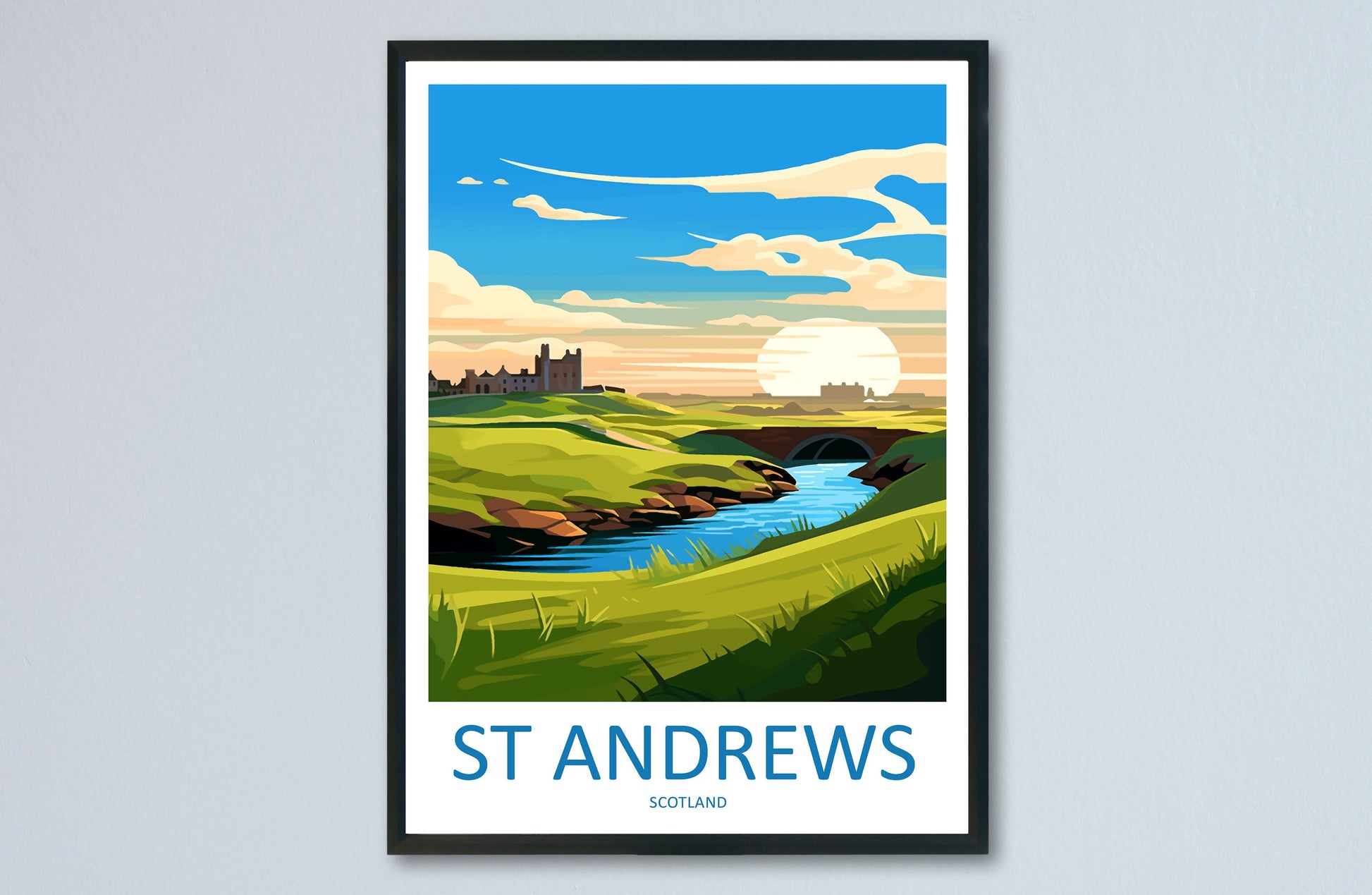 St Andrews Golf Course Travel Print Wall Art St Andrews Wall Hanging Home Décor St Andrews Gift Art Lovers Scotland Art Lover Gift St Andrew
