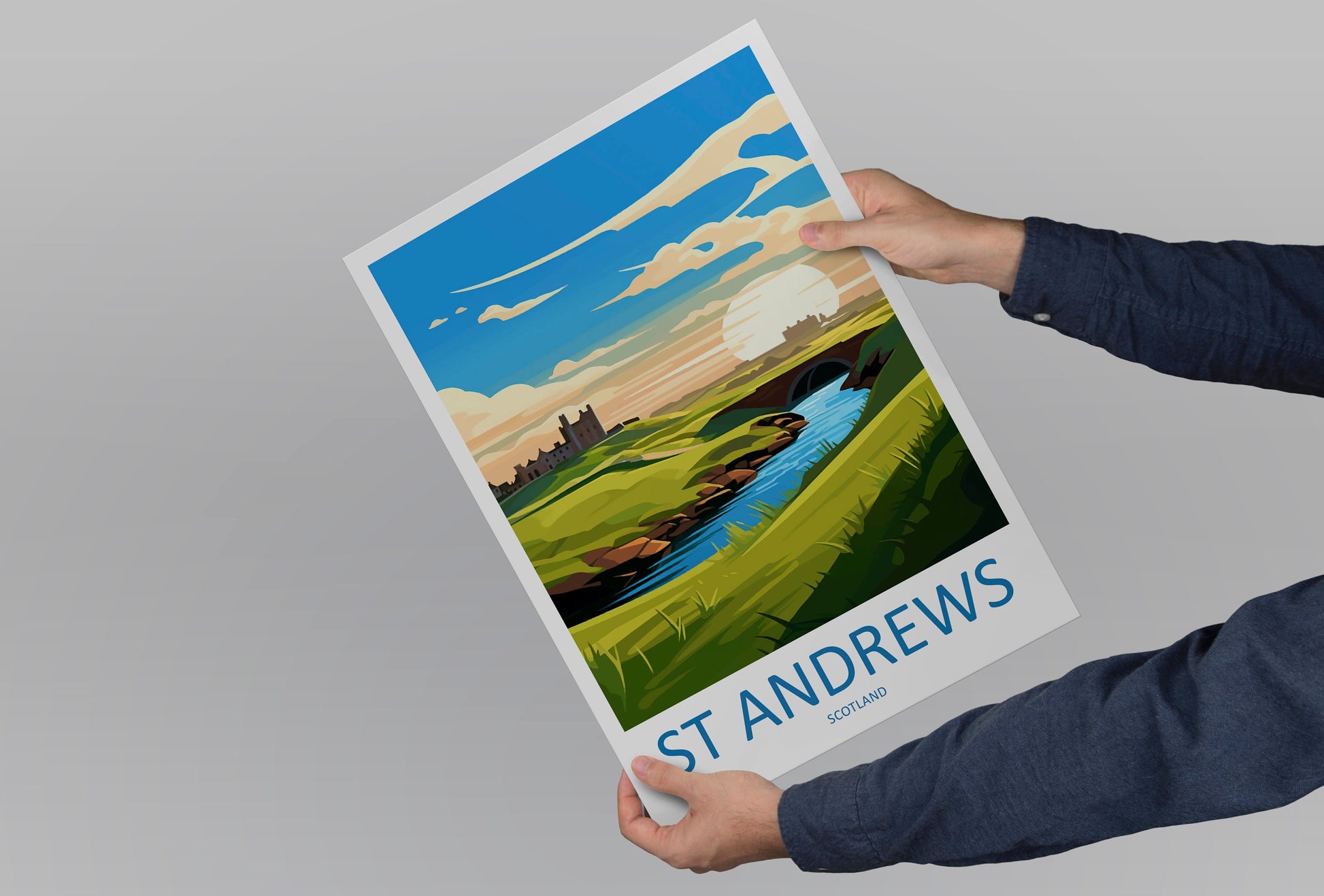 St Andrews Golf Course Travel Print Wall Art St Andrews Wall Hanging Home Décor St Andrews Gift Art Lovers Scotland Art Lover Gift St Andrew