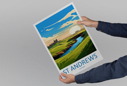 St Andrews Golf Course Travel Print Wall Art St Andrews Wall Hanging Home Décor St Andrews Gift Art Lovers Scotland Art Lover Gift St Andrew