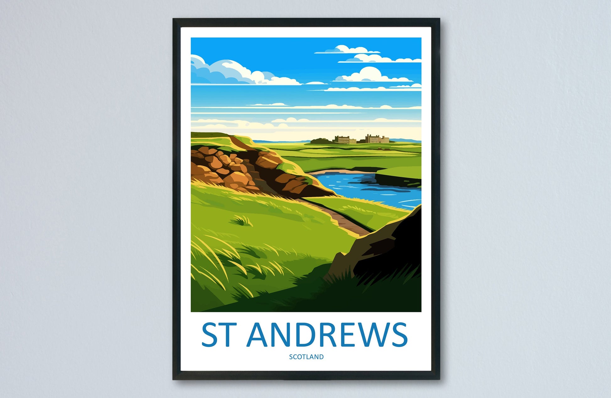 St Andrews Golf Course Travel Print Wall Art St Andrews Wall Hanging Home Décor St Andrews Gift Art Lovers Scotland Art Lover Gift St Andrew