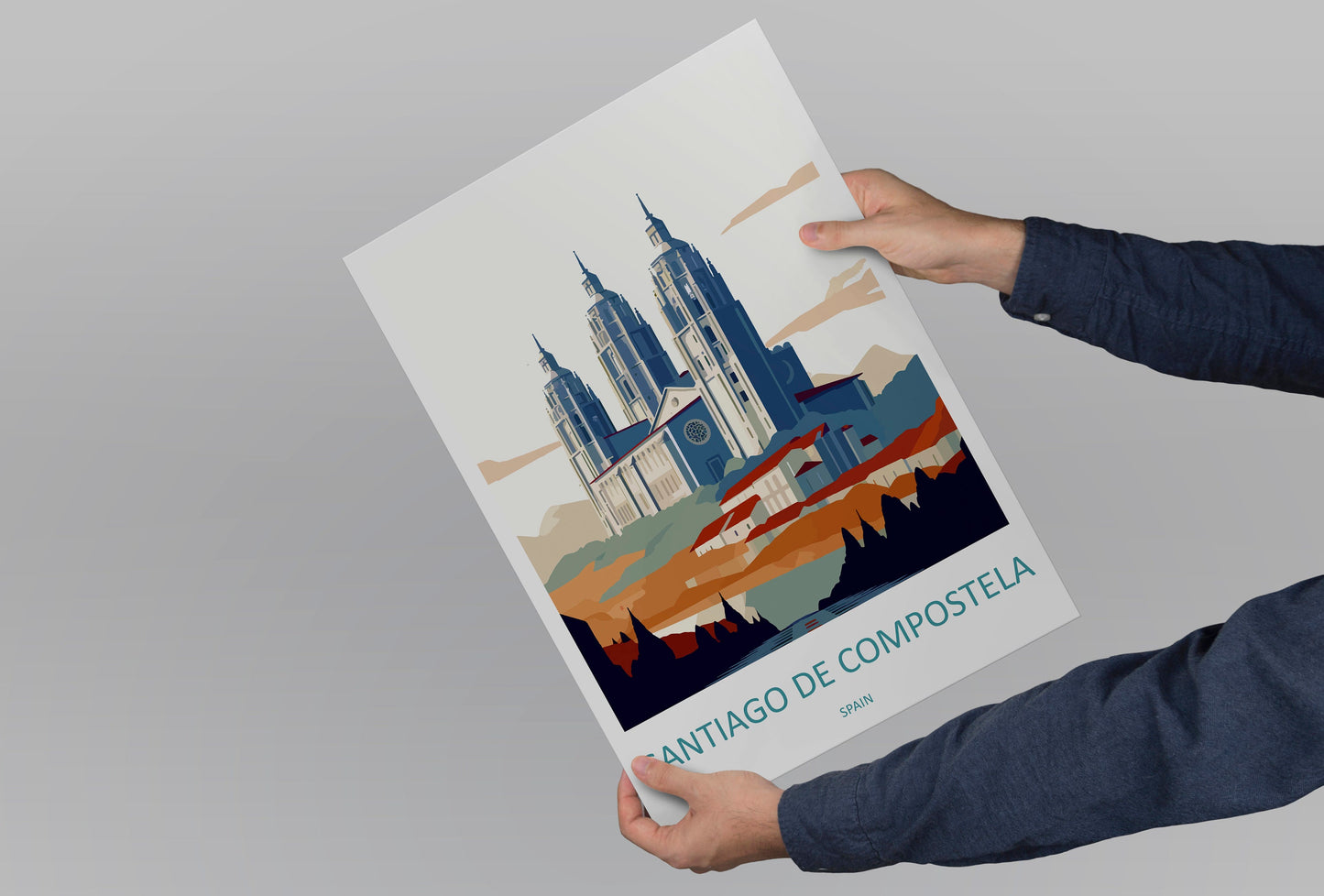 Santiago de Compostela Travel Print Wall Art Santiago de Compostela Wall Hanging Home Décor Santiago de Compostela Gift Art Lovers Spain Art
