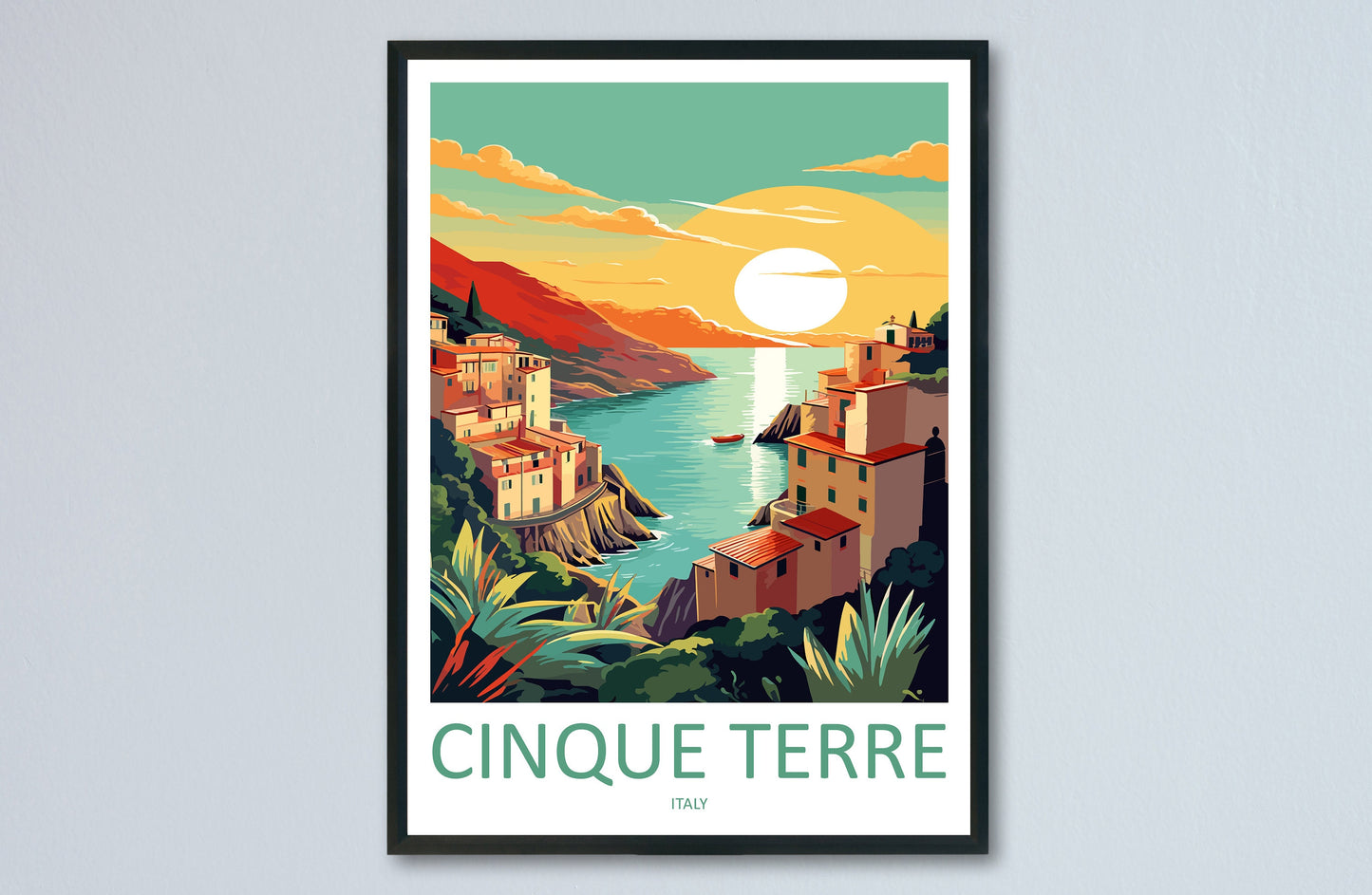 Cinque Terre Travel Print Wall Art Cinque Terre Italy Wall Hanging Home Decoration Cinque Terre Gift Art Lovers Wall Art Print Patmos Italy
