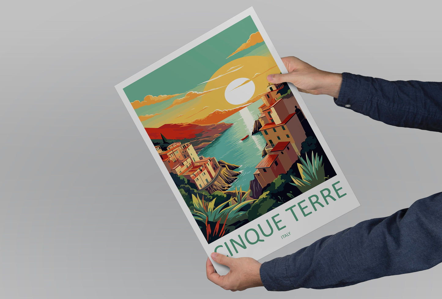 Cinque Terre Travel Print Wall Art Cinque Terre Italy Wall Hanging Home Decoration Cinque Terre Gift Art Lovers Wall Art Print Patmos Italy