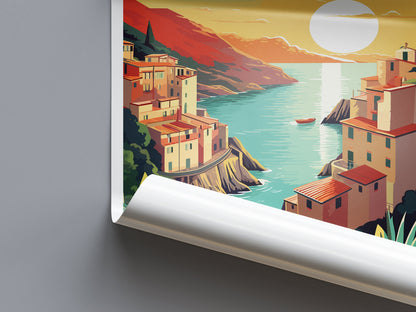 Cinque Terre Travel Print Wall Art Cinque Terre Italy Wall Hanging Home Decoration Cinque Terre Gift Art Lovers Wall Art Print Patmos Italy