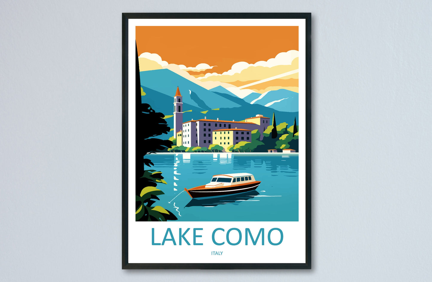 Lake Como Travel Print Wall Art Lake Como Italy Wall Hanging Home Decoration Lake Como Gift Art Lovers Wall Art Print Lake Como Italy Art