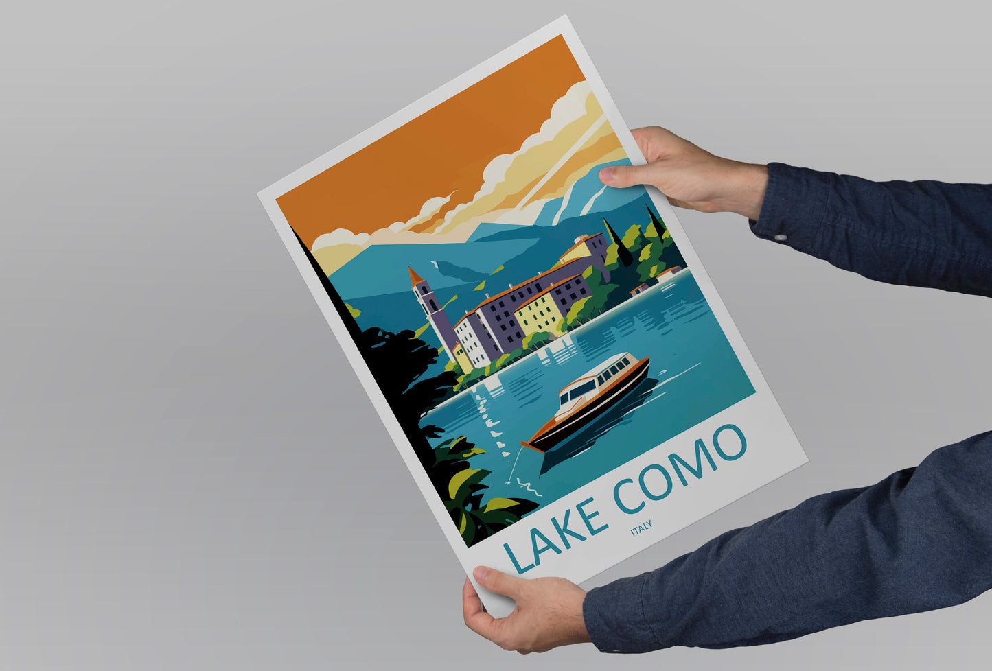 Lake Como Travel Print Wall Art Lake Como Italy Wall Hanging Home Decoration Lake Como Gift Art Lovers Wall Art Print Lake Como Italy Art