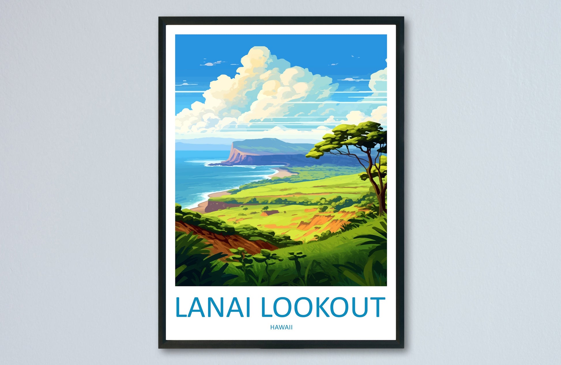 Lanai Lookout Travel Print Wall Art Lanai Lookout Wall Hanging Home Décor Lanai Lookout Gift Art Lovers Hawaii Art Lover Gift Print Artwork