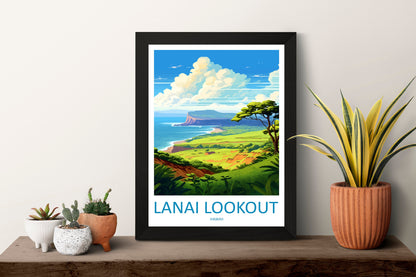 Lanai Lookout Travel Print Wall Art Lanai Lookout Wall Hanging Home Décor Lanai Lookout Gift Art Lovers Hawaii Art Lover Gift Print Artwork
