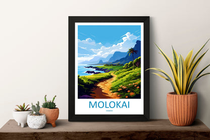 Molokai Travel Print Wall Art Molokai Wall Hanging Home Décor Molokai Gift Art Lovers Hawaii Art Lover Gift Print Artwork