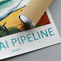Banzai Pipeline Travel Print Wall Art Banzai Pipeline Wall Hanging Home Décor Banzai Gift Art Lovers Hawaii Art Lover Gift Print Artwork
