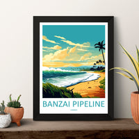 Banzai Pipeline Travel Print Wall Art Banzai Pipeline Wall Hanging Home Décor Banzai Gift Art Lovers Hawaii Art Lover Gift Print Artwork