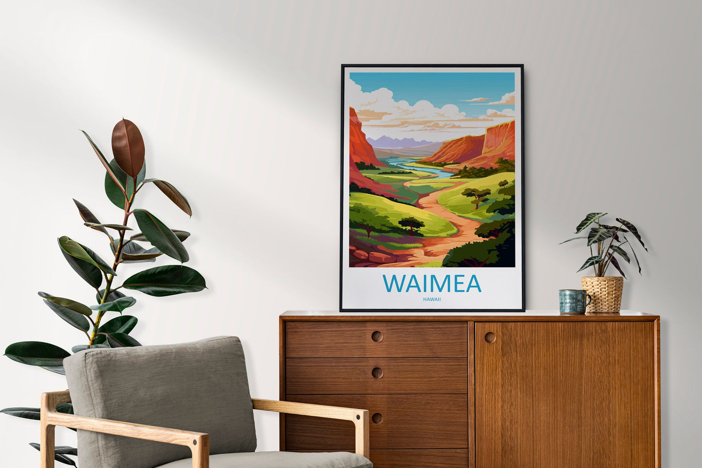 Waimea Travel Print Wall Art Waimea Wall Hanging Home Décor Waimea Gift Art Lovers Hawaii Art Lover Gift Print Artwork