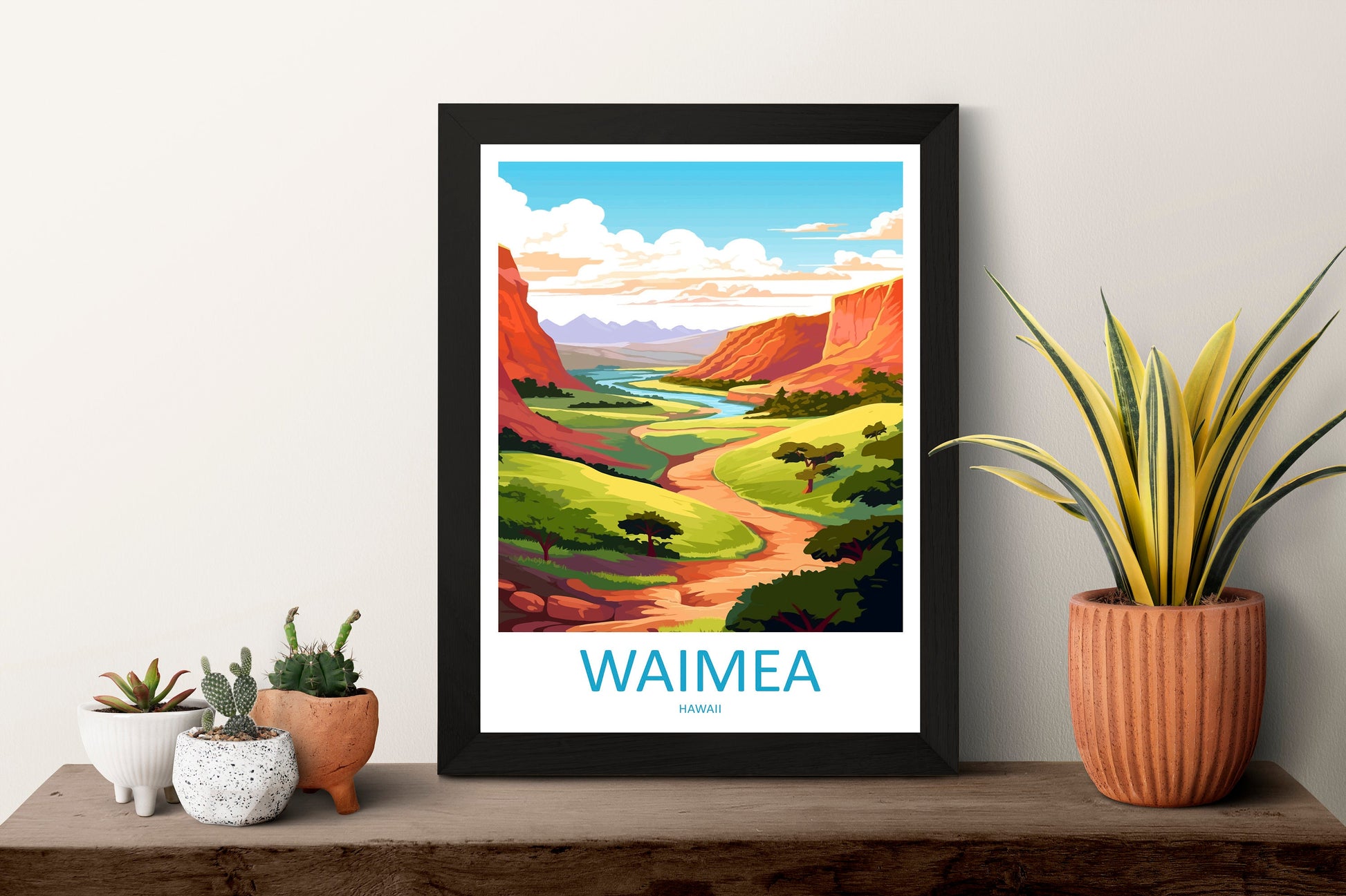 Waimea Travel Print Wall Art Waimea Wall Hanging Home Décor Waimea Gift Art Lovers Hawaii Art Lover Gift Print Artwork