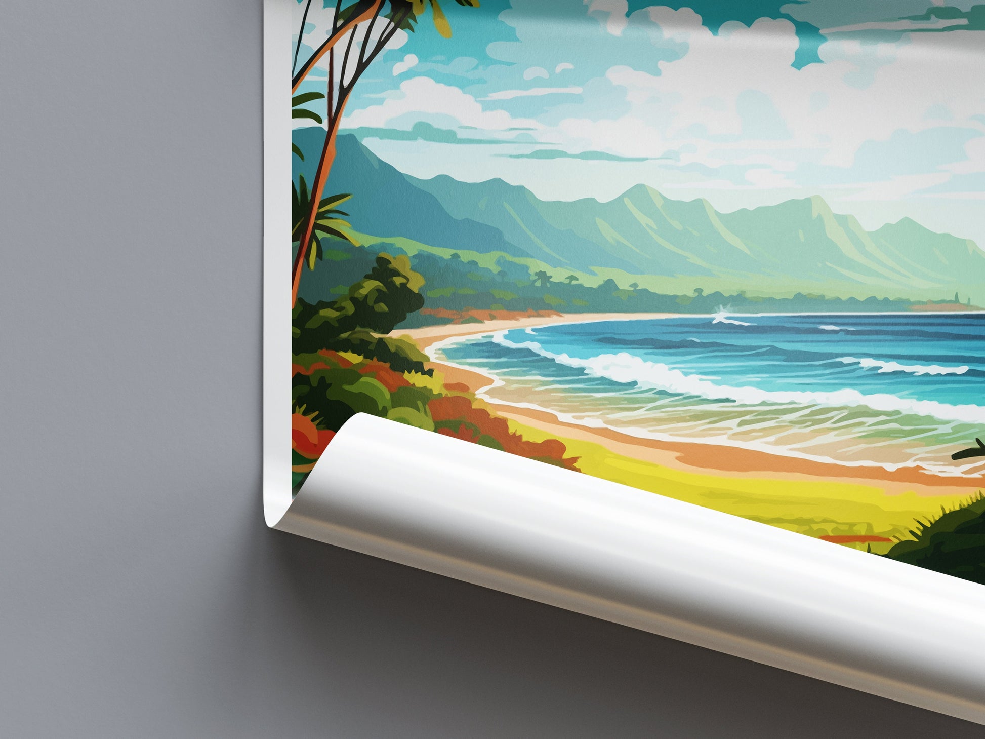 Hanalei Bay Travel Print Wall Art Hanalei Bay Wall Hanging Home Décor Hanalei Bay Gift Art Lovers Hawaii Art Lover Gift Print Artwork