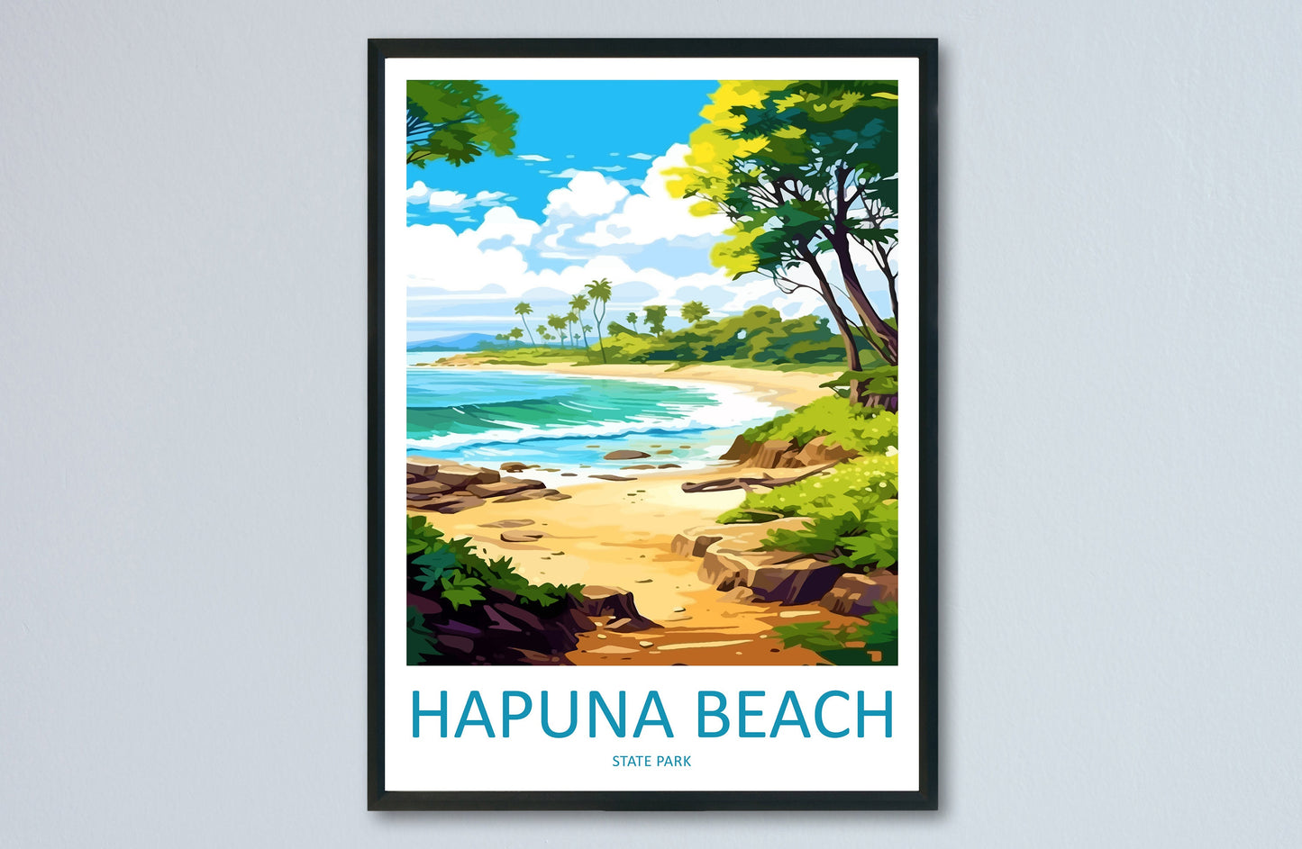 Hapuna Beach Travel Print Wall Art Hapuna Beach Wall Hanging Home Décor Hapuna Beach Gift Art Lovers Hawaii Art Lover Gift Print Artwork