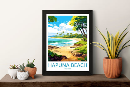Hapuna Beach Travel Print Wall Art Hapuna Beach Wall Hanging Home Décor Hapuna Beach Gift Art Lovers Hawaii Art Lover Gift Print Artwork