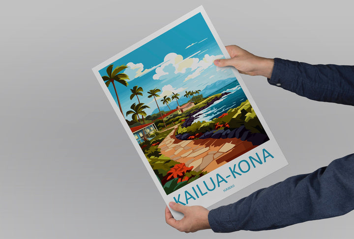 Kailua-Kona Travel Print Wall Art Kailua-Kona Wall Hanging Home Décor Kailua-Kona Gift Art Lovers Hawaii Art Lover Gift Print Artwork