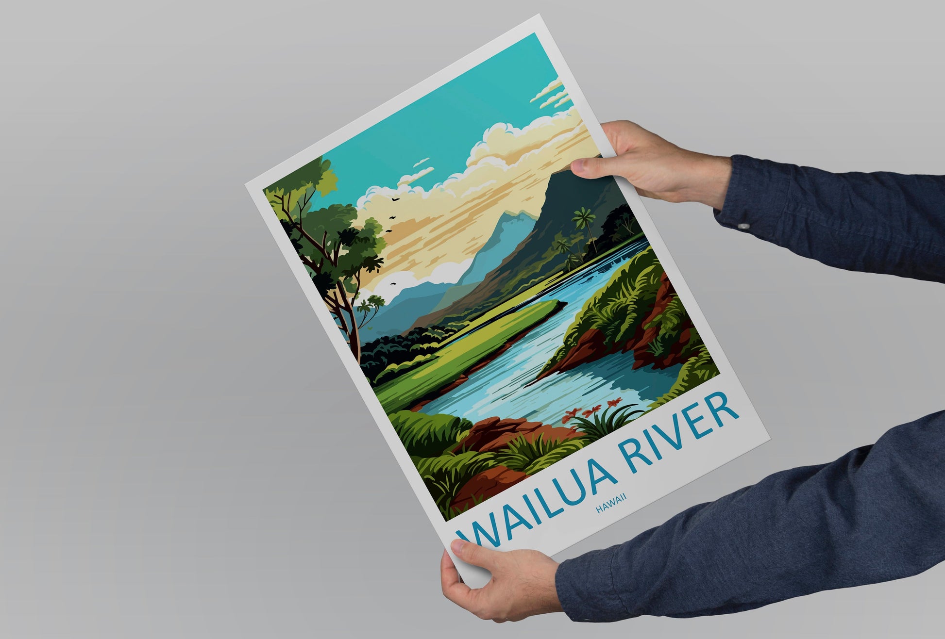 Wailua River Travel Print Wall Art Wailua River Wall Hanging Home Décor Wailua River Gift Art Lovers Hawaii Art Lover Gift Print Artwork