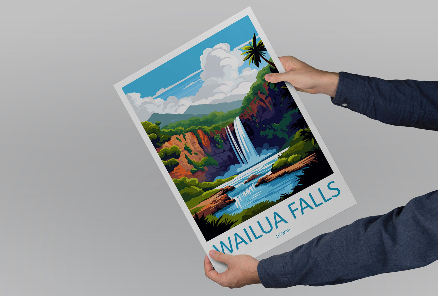 Wailua Falls Travel Print Wall Art Wailua Falls Wall Hanging Home Décor Wailua Falls Gift Art Lovers Hawaii Art Lover Gift Print Artwork