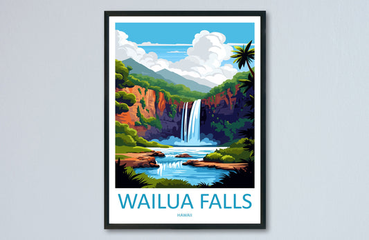 Wailua Falls Travel Print Wall Art Wailua Falls Wall Hanging Home Décor Wailua Falls Gift Art Lovers Hawaii Art Lover Gift Print Artwork