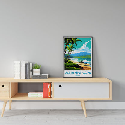 Waianapanapa Travel Print Wall Art Waianapanapa Wall Hanging Home Décor Waianapanapa Gift Art Lovers Hawaii Art Lover Gift Print Artwork