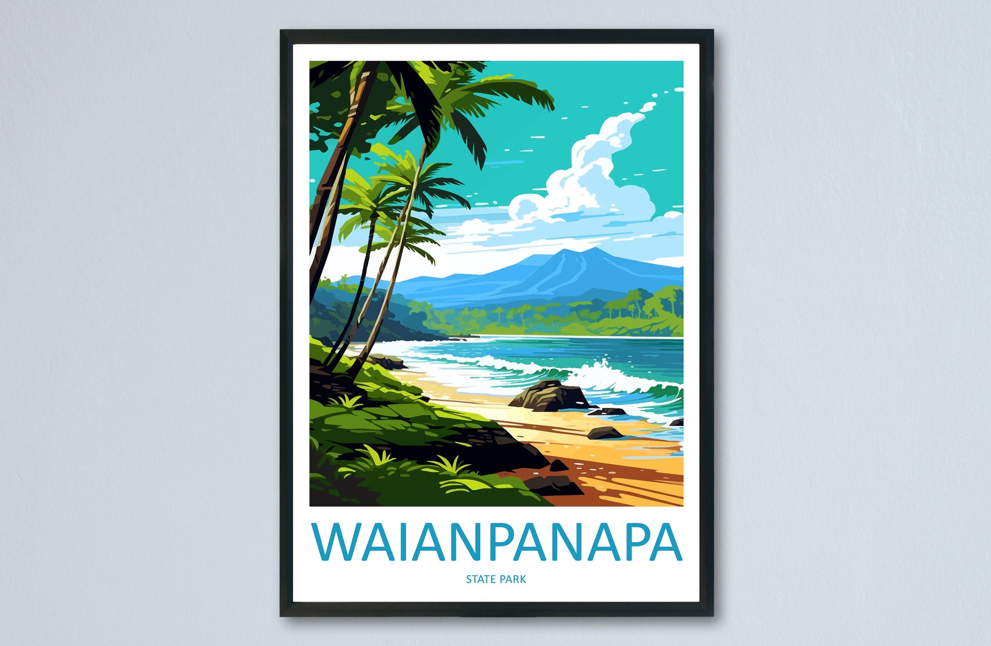 Waianapanapa Travel Print Wall Art Waianapanapa Wall Hanging Home Décor Waianapanapa Gift Art Lovers Hawaii Art Lover Gift Print Artwork