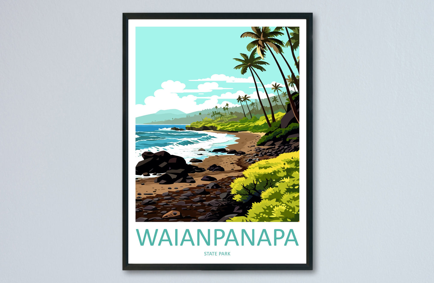 Waianapanapa Travel Print Wall Art Waianapanapa Wall Hanging Home Décor Waianapanapa Gift Art Lovers Hawaii Art Lover Gift Print Artwork