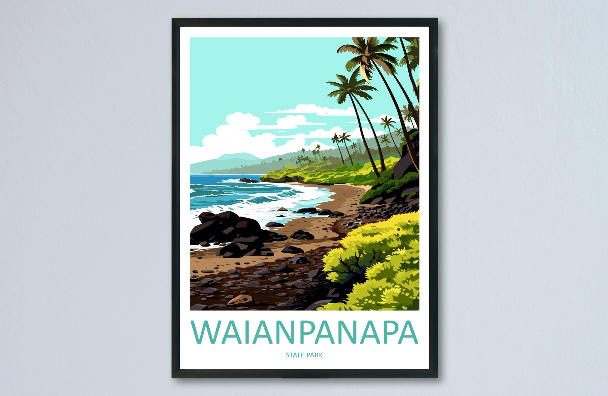 Waianapanapa Travel Print Wall Art Waianapanapa Wall Hanging Home Décor Waianapanapa Gift Art Lovers Hawaii Art Lover Gift Print Artwork