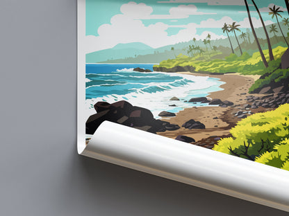Waianapanapa Travel Print Wall Art Waianapanapa Wall Hanging Home Décor Waianapanapa Gift Art Lovers Hawaii Art Lover Gift Print Artwork