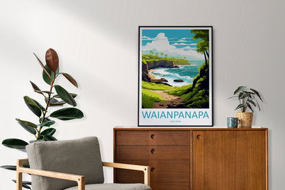 Waianapanapa Travel Print Wall Art Waianapanapa Wall Hanging Home Décor Waianapanapa Gift Art Lovers Hawaii Art Lover Gift Print Artwork